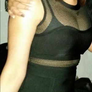 Sexy bandage dress with mesh detail